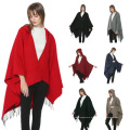 Heißer Verkauf Frauen mit Kapuze Cape Quasten Schal Schal mit Wrap Pullover Pullover Cape